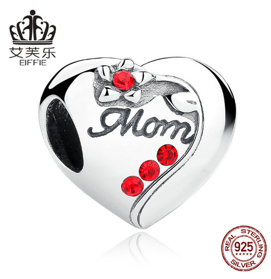 Popular Heart-shaped Mom Mother's Day Gift DIY Beads S925 Sterling Silver Bracelet Accessories Emporium Discounts
