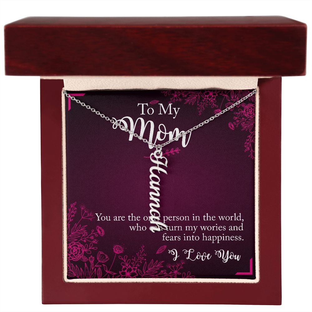 To My Mum Personalized Vertical Name Necklace