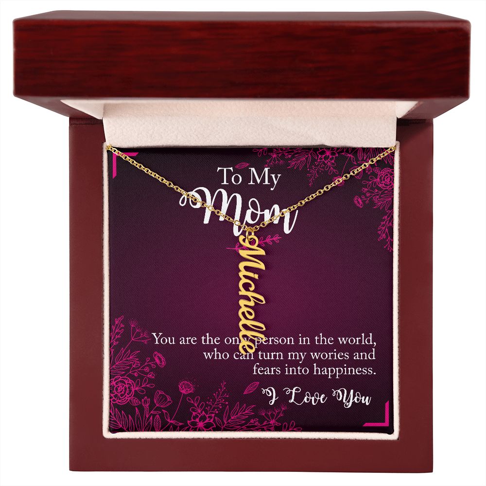 To My Mum Personalized Vertical Name Necklace