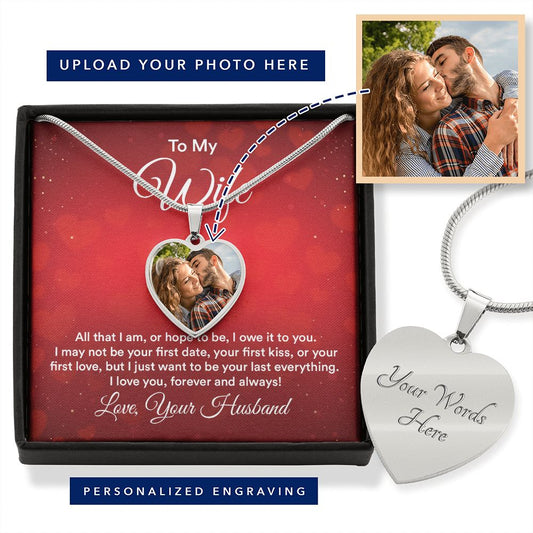 To MY Wife Love Heart Photo Plus Personalized Engraving