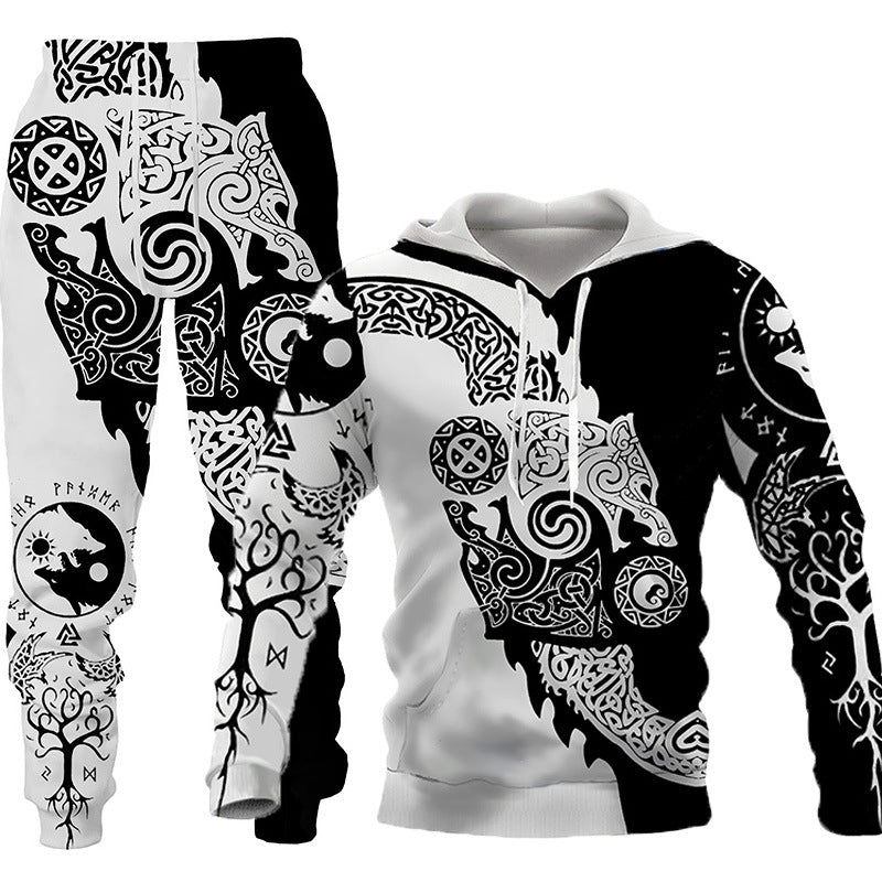 3D Wolf Print Tracksuit Men Sportswear Hooded Sweatsuit Two Piece Outdoors Running Fitness Men Jogging Set Emporium Discounts 5 Daily Products Or Gadgets Per Day Products