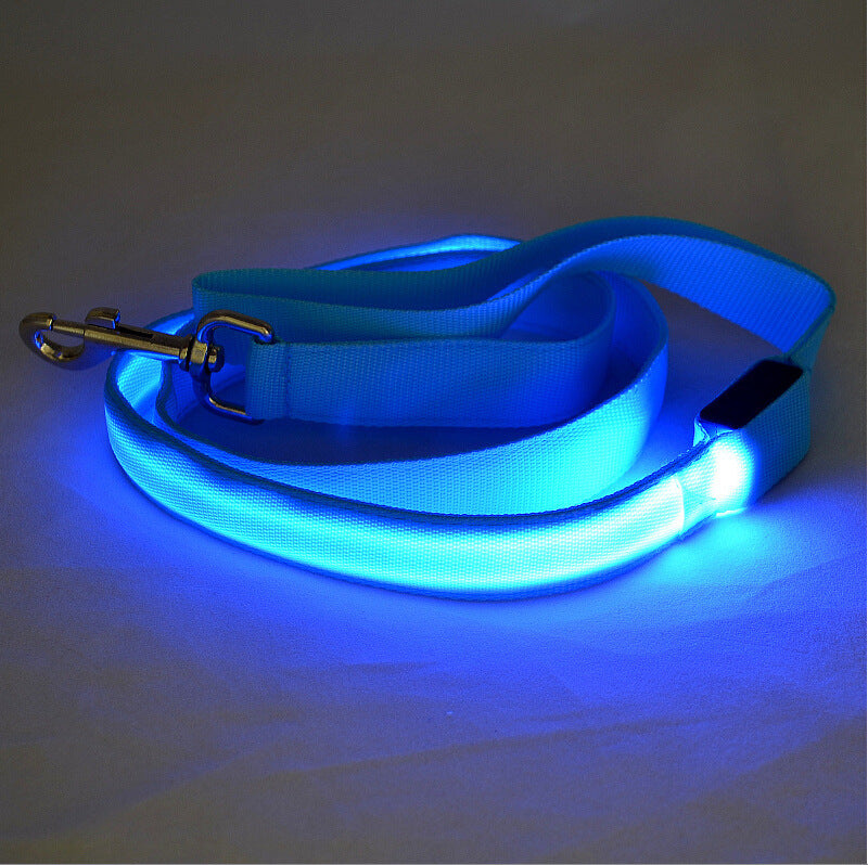 Glowing Pet Leash Glowing Dog LED Emporium Discounts Blue Light night
