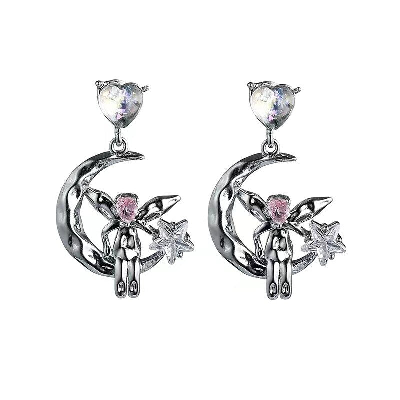 Angel Heart Star Crystal Drop Earrings Emporium Discounts