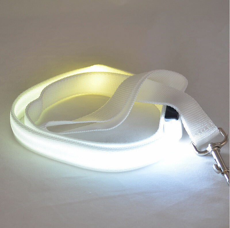 Glowing Pet Leash Glowing Dog LED Emporium Discounts white Light night