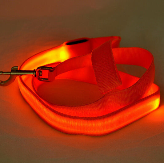 Glowing Pet Leash Glowing Dog LED Emporium Discounts Orange