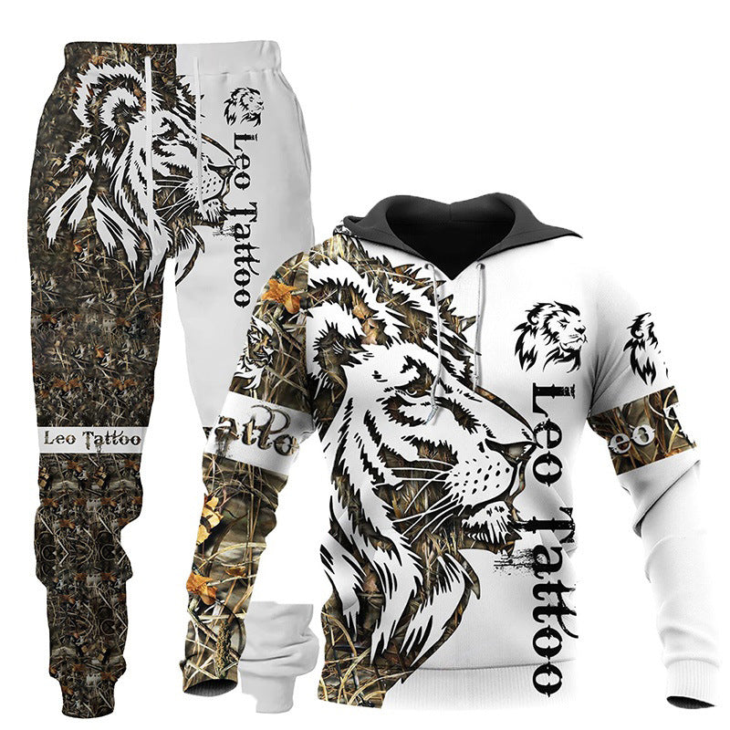 3D Wolf Print Tracksuit Men Sportswear Hooded Sweatsuit Two Piece Outdoors Running Fitness Men Jogging Set Emporium Discounts 5 Daily Products Or Gadgets Per Day Products