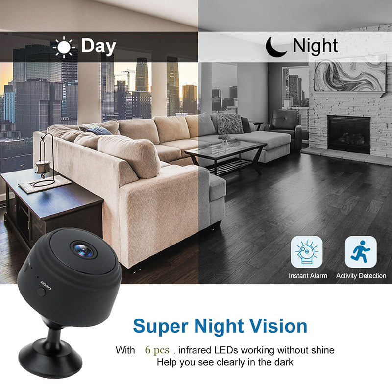 The Mini IP Camera Recorder offers 1080p Full HD resolution, night vision, and alarm notifications for viewing real-time activity. WiFi-enablement also allows access from anywhere. Check on your home or office while away and keep it secure no matter the distance.