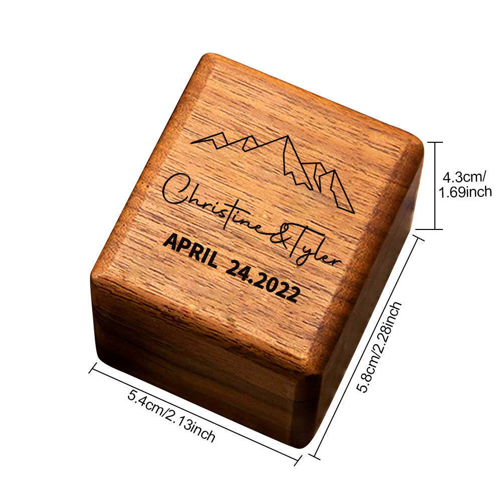 Personalized Triple Slot Ring Storage Wedding Engagement Proposal Wood Ring Box Emporium Discounts